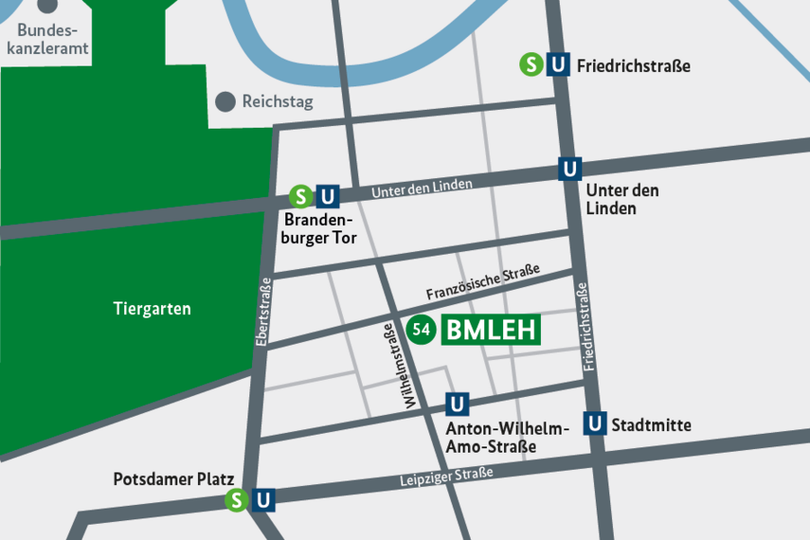 Anfahrtsskizze zum Bundesministerium für Landwirtschaft, Ernährung und Heimat