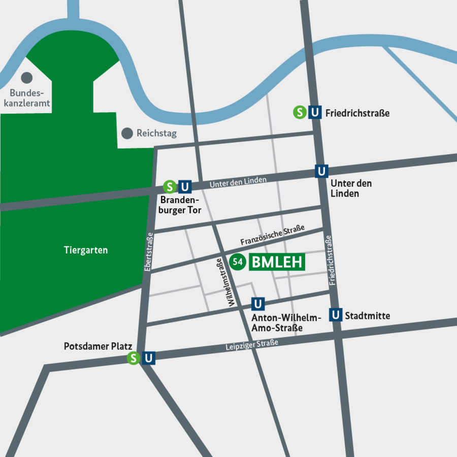 Anfahrtsskizze zum Bundesministerium für Landwirtschaft, Ernährung und Heimat