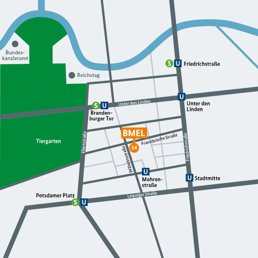 Anfahrtsskizze zum Bundesministerium für Landwirtschaft, Ernährung und Heimat